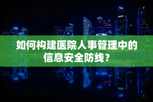 如何构建医院人事管理中的信息安全防线？