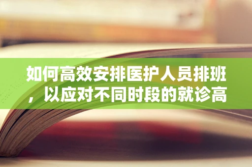 如何高效安排医护人员排班，以应对不同时段的就诊高峰？