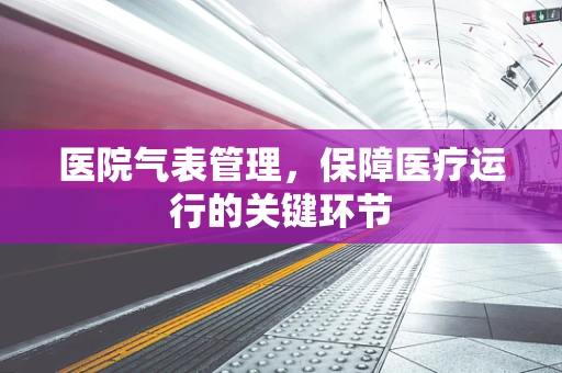 医院气表管理，保障医疗运行的关键环节