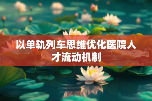 以单轨列车思维优化医院人才流动机制